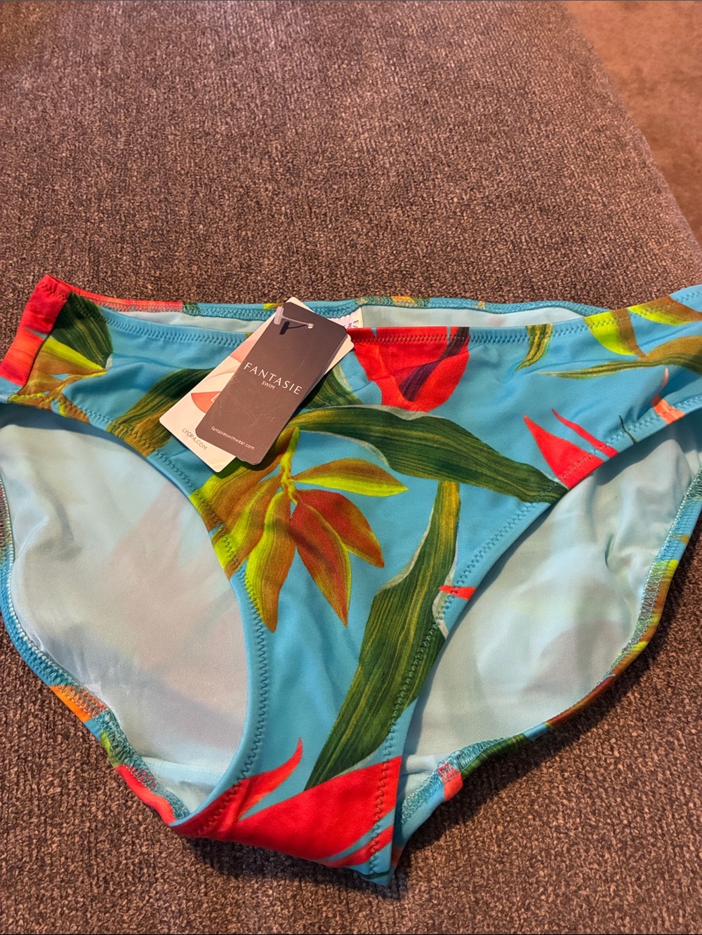 Fantasie Aqua Floral Tropical Bikini Bottom size medium
